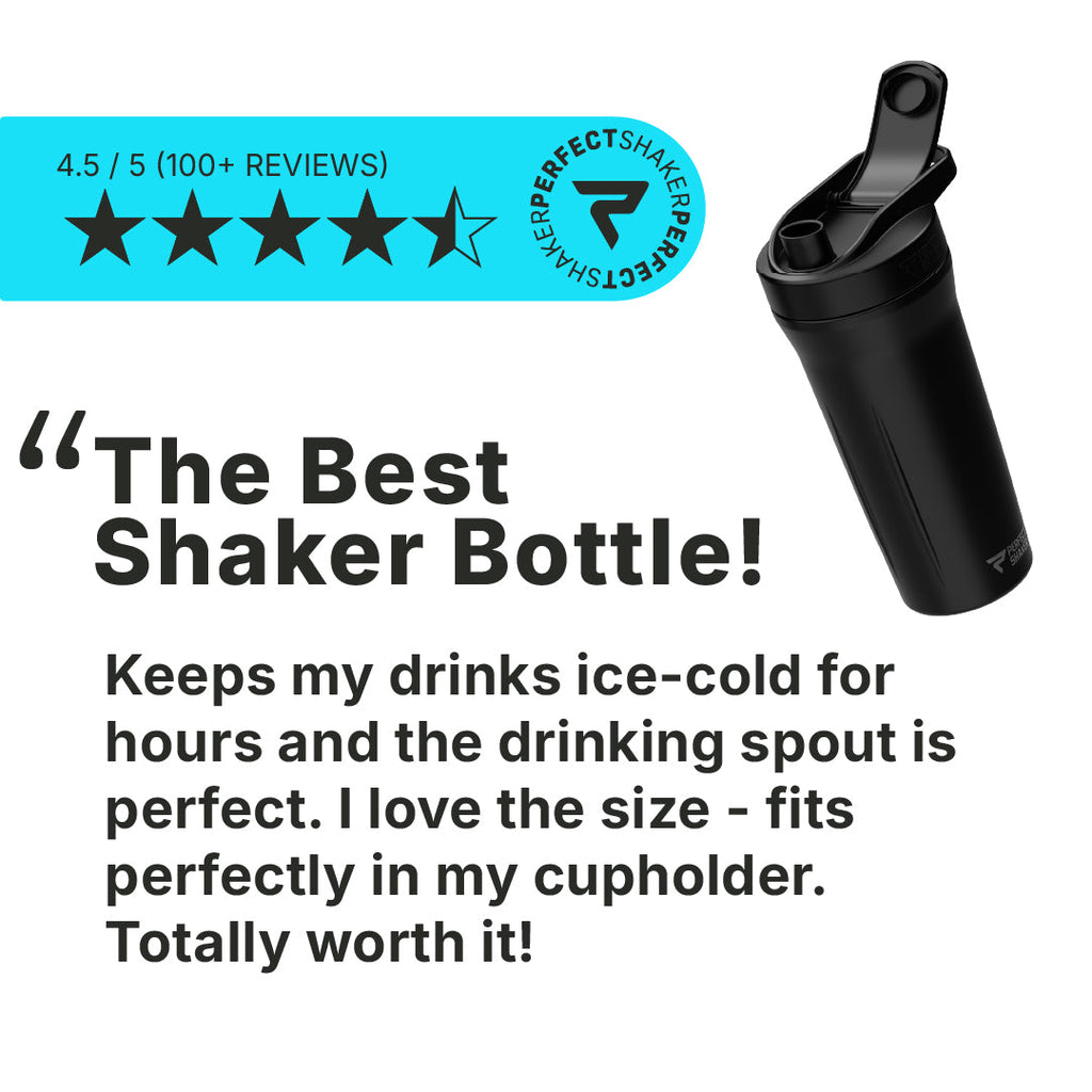 ACTIV Shaker Cup, Stainless Steel, Insulated 24hrs Cold, Leak-Free, 27oz