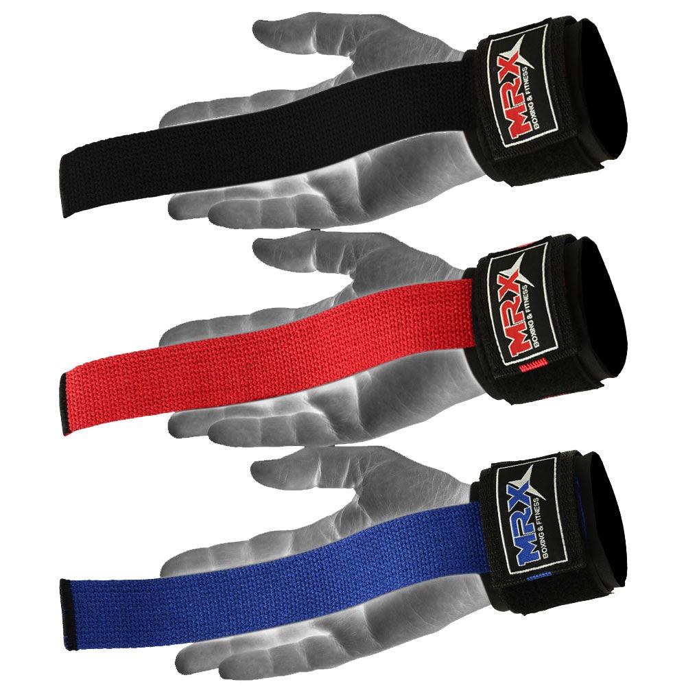 MRX Weight Lifting Bar Straps With Wrist Support Wraps Heavy Duty Bodybuilding Workout Gym Padded Strap Pair